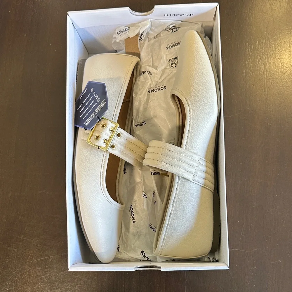 Sonoma Goods For Life® Delilah Women's Mary Jane Flats in Bone Women’s Size 8.5 - Picture 15 of 16